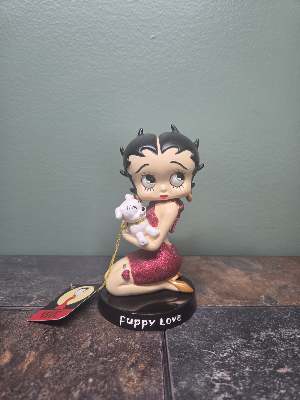 Betty Boop 'Puppy Love' Red Glitter Figurine